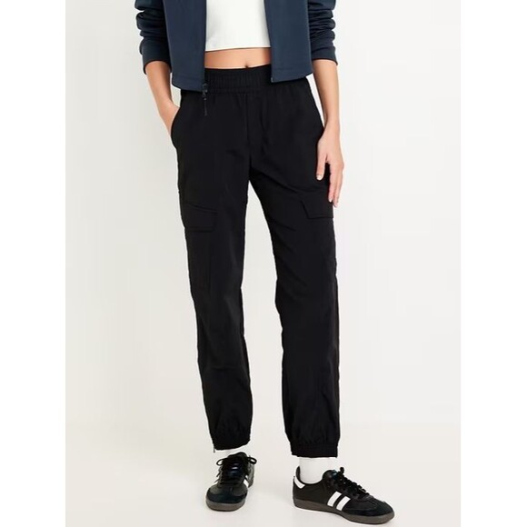 Old Navy Pants - Old Navy Ankle-Zip Cargo Joggers Womens S Petite Black Quick Dry Nylon NEW